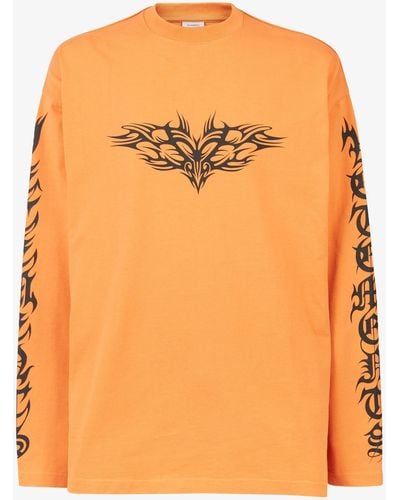 Vetements Gothic Logo Cotton Sweatshirt - Men's - Cotton - Orange