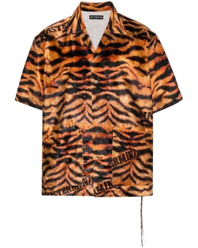 Mastermind Japan Brown Tiger-print Velvet Shirt - Men's - Polyester