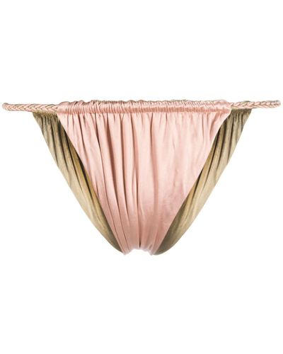 Isa Boulder Leaves Reversible Bikini Bottoms - Pink