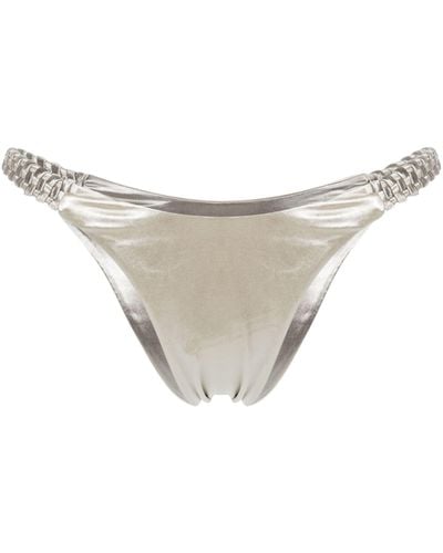 Isa Boulder Metallic Braided Bikini Bottom - Women's - Polyester/nylon/elastane - Natural