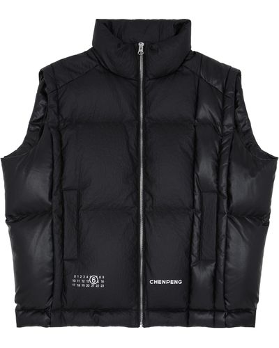 MM6 by Maison Martin Margiela X Chen Peng Numbers-logo Padded Gilet - Black