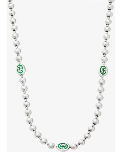 Gucci Sterling Interlocking G Necklace - Metallic