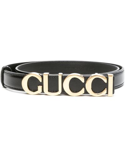 Gucci Logo-buckle Leather Belt - White