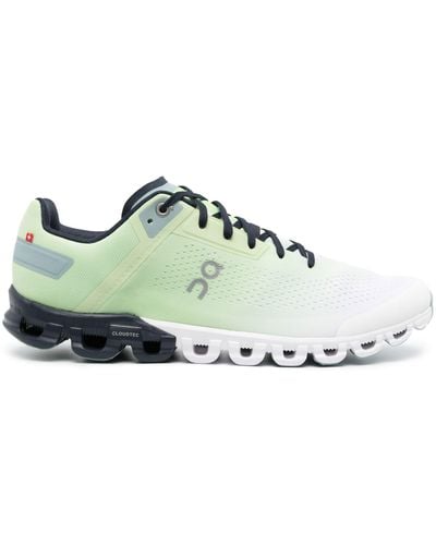 On Shoes And White Cloudflow Sneakers - Green
