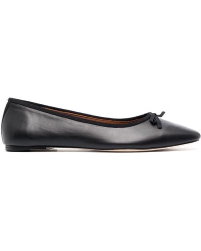 Reformation Paola Leather Ballet Court Shoes - Black