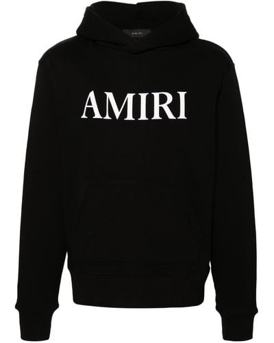 Amiri Cotton Sweatshirt With Contrasting Front Logo Print - Black