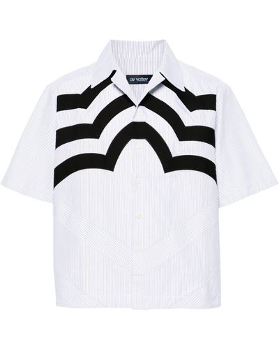 AV VATTEV Striped Cotton Shirt - White