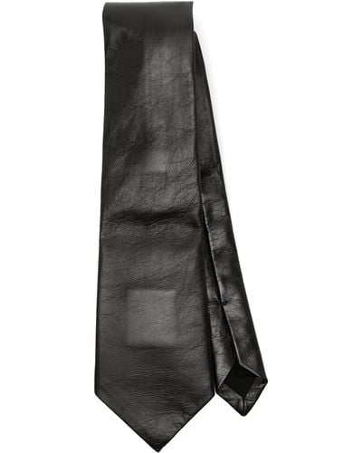 Bottega Veneta Kale Leather Necktie - Men's - Viscose/lamb Skin - Grey
