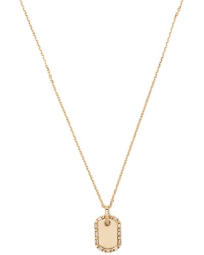 Suzanne Kalan 18k Yellow Dog Tag Medium Diamond Necklace - Metallic