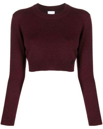 Patou Merino-blend Cropped Sweater - Purple