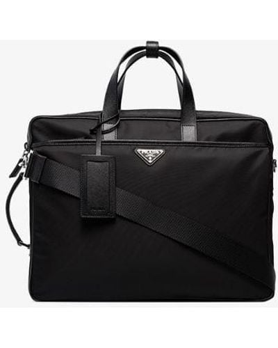 Prada Black Logo Nylon Laptop Bag