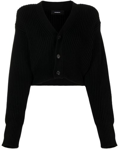Wardrobe NYC Cropped Knitted Cardigan - Black