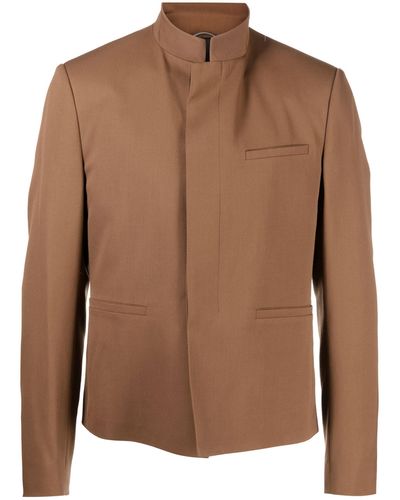 Dior Officer Band-collar Jacket - Brown