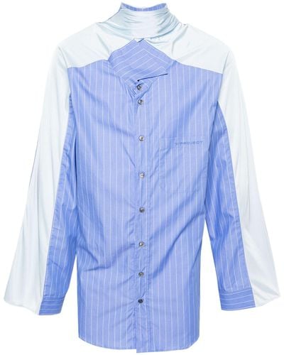 Y. Project Asymmetrical Striped Shirt - Unisex - Cotton/polyamide - Blue