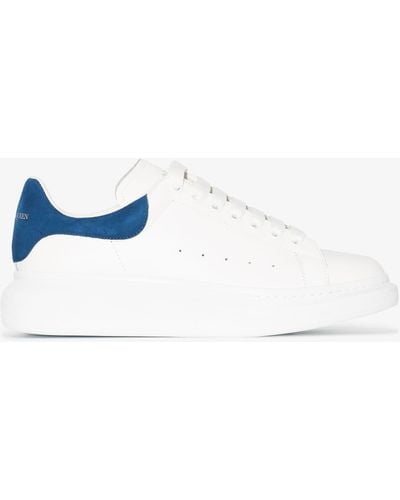 Alexander McQueen And Blue Oversized Sneakers - Unisex - Calf Leather/rubber - White