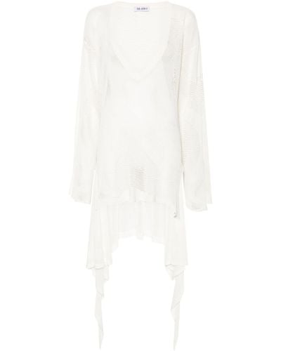 The Attico Open-knit Mini Dress - Women's - Viscose - White