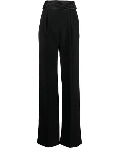 LAQUAN SMITH Sash Detail Tailored Wool Trousers - Black