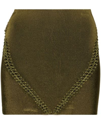 Isa Boulder Braid-detail Knit Mini Skirt - Green