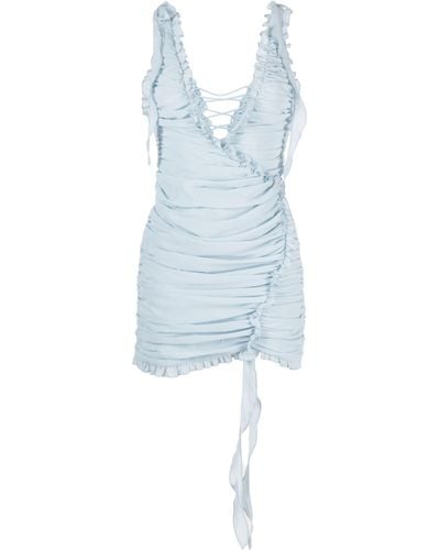 De La Vali Rose Ruched Mini Dress - Blue