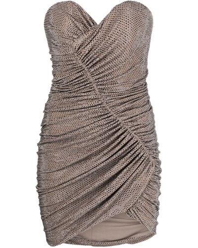 Alexandre Vauthier Rhinestone-embellished Mini Dress - Women's - Elastane/viscose/glass - Brown