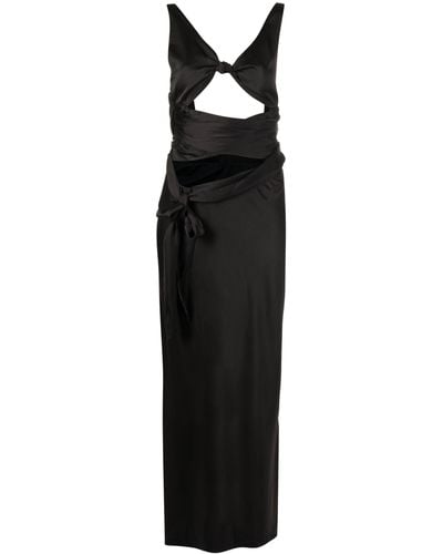 Danielle Guizio Sainte Cut-out Ruched Maxi Dress - Black