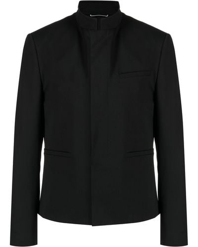 Dior Officer Band-collar Jacket - Men's - Virgin Wool/cupro - Black