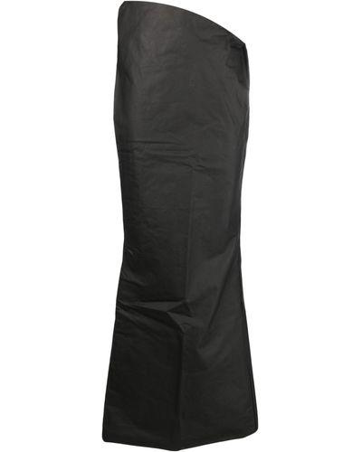 Entire studios Asymmetric Cotton Maxi Skirt - Black