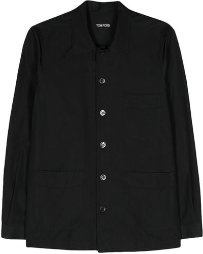Tom Ford Button-up Poplin Shirt - Black