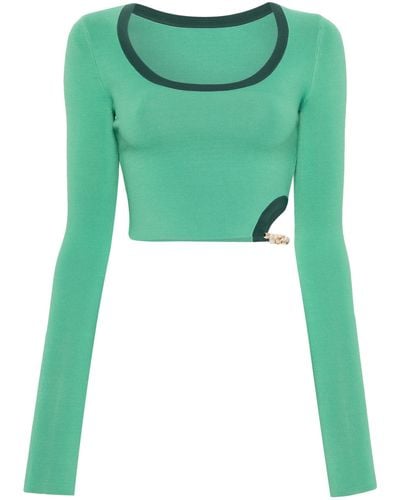 Sir. The Label Salvador Knitted Crop Top - Green