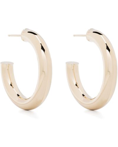 Zoe Chicco 14k Hollow Tube Medium Hoop Earrings - Natural