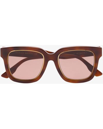 Gucci Havana Oversized Square Sunglasses - Brown
