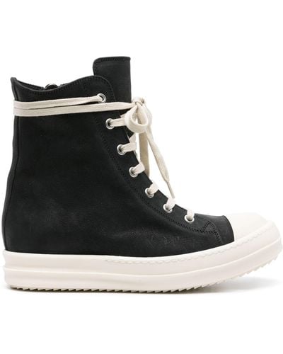 Rick Owens High-top Leather Trainers - Black