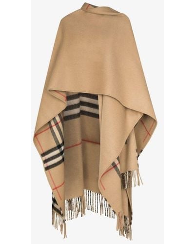 Burberry Reversible House Check Cape - Natural
