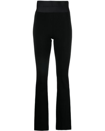 Alexander Wang Logo-waistband Flared Trousers - Black