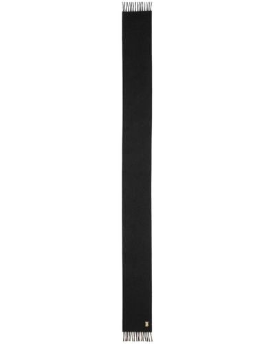 Burberry Logo Plaque Reversible Cashmere Scarf - Black