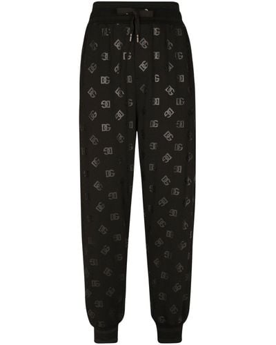 Dolce & Gabbana JOGGING Logo Print Trousers - Black
