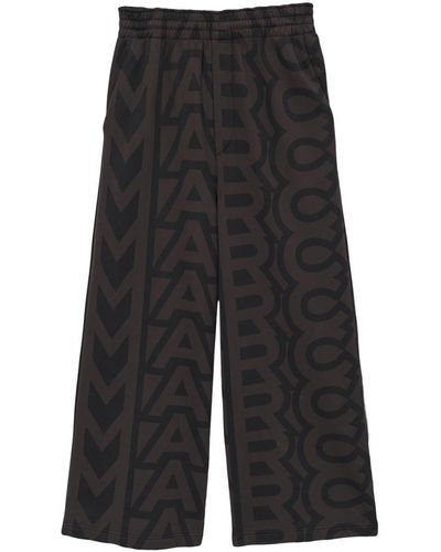 Marc Jacobs Brown And Monogram Print Oversized Track Pants - Women's - Cotton - Black