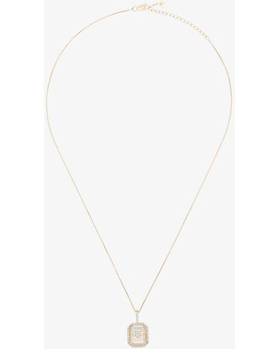 Mateo 14k Yellow Crystal Frame Diamond Necklace - White