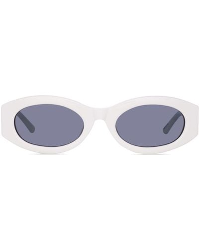 Linda Farrow X Oval-frame Sunglasses - Blue