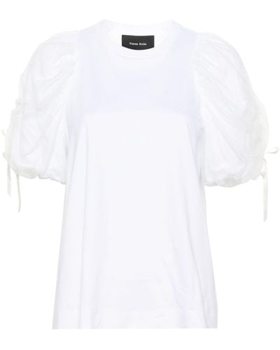 Simone Rocha Bow-embellished Cotton T-shirt - White