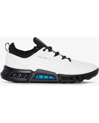 Ecco Black And Golf Biome C4 Leather Trainers - White