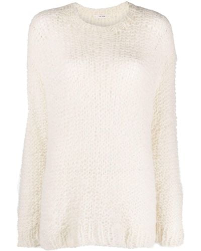 The Row Neutral Eryna Open-knit Sweater - Natural