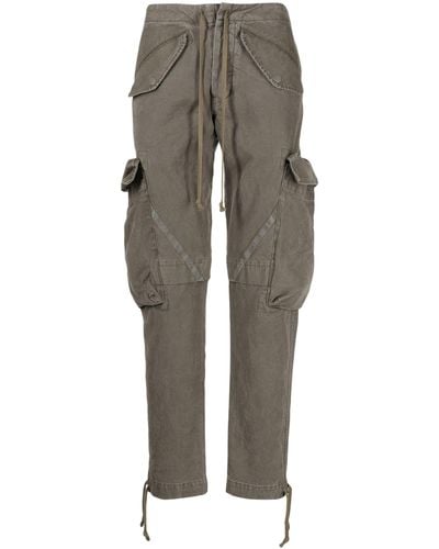 Greg Lauren Tapered Cotton Cargo Trousers - Men's - Cotton - Grey
