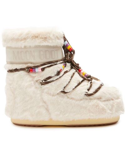Moon Boot Icon Low Faux-fur Snow Boots - Natural