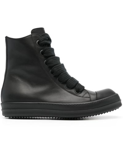 Rick Owens Leather High-top Trainers - Black