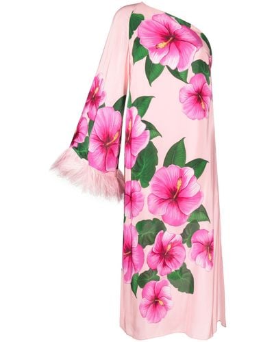 Borgo De Nor Aubrey One Shoulder Dress - Women's - Viscose/recycled Polyester - Pink