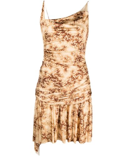 Commission Neutral Lindsey Floral-print Mini Dress - Women's - Elastane/viscose/nylon - Natural