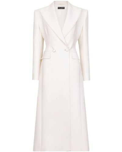 Dolce & Gabbana Double-breasted Wool-blend Coat - White