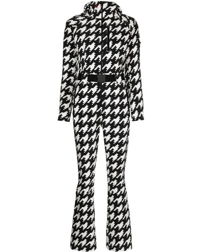 Perfect Moment Star Houndstooth-print Ski Suit - Women's - Polyester/polyurethane - Black