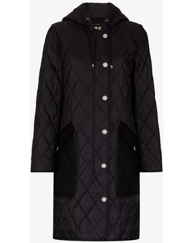 Burberry Hooded Quilted Coat - Women's - Cotton/polyamide/polyester - Black